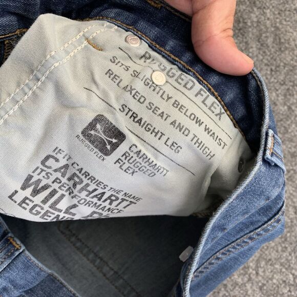 Carhartt Mens Relaxed Fit Blue Jeans Straight Med Wash Size 36 x 30 - Picture 12 of 16